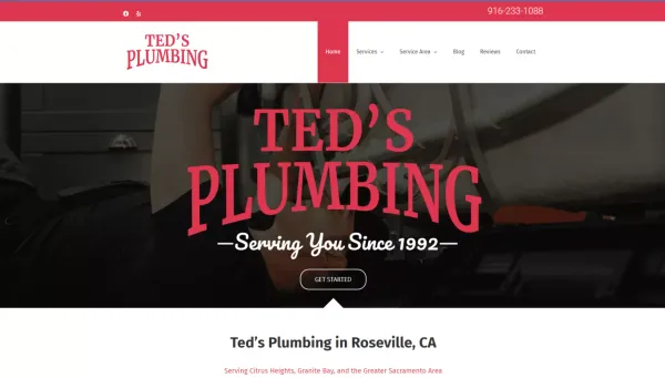 Ted's Plumbing in Roseville, CA | Plumber in Sacramento - Landing design inspiration