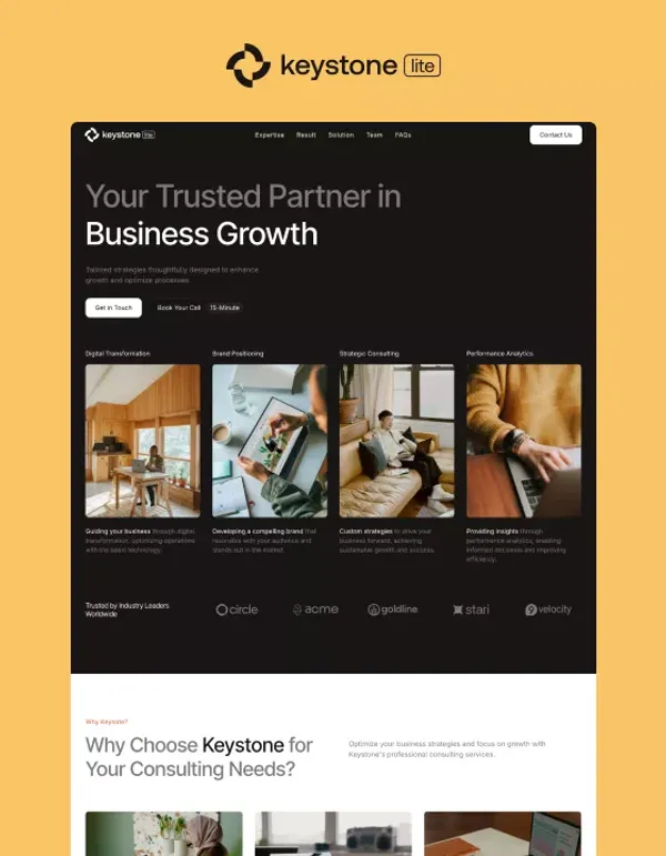 KeystoneLite - Webflow HTML website template - Template design inspiration