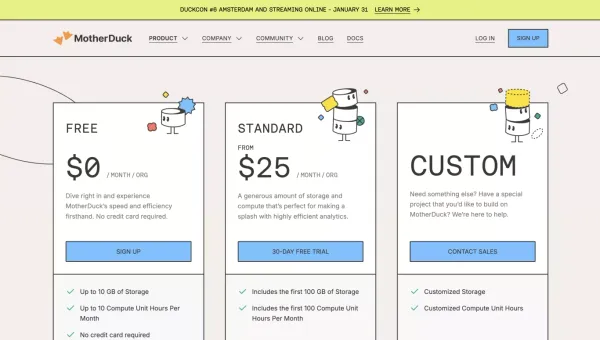 MotherDuck: Pricing