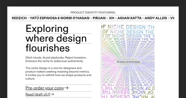 The niche zine: Exploring where design flourishes - Other design inspiration