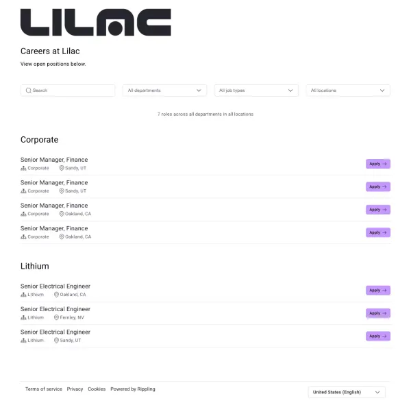 Careers at Lilac - Career design inspiration