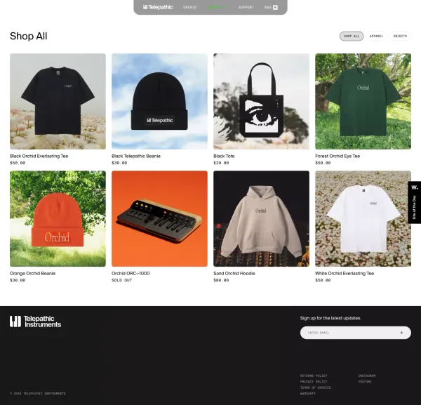 Shop All – Telepathic Instruments - Product listing design inspiration