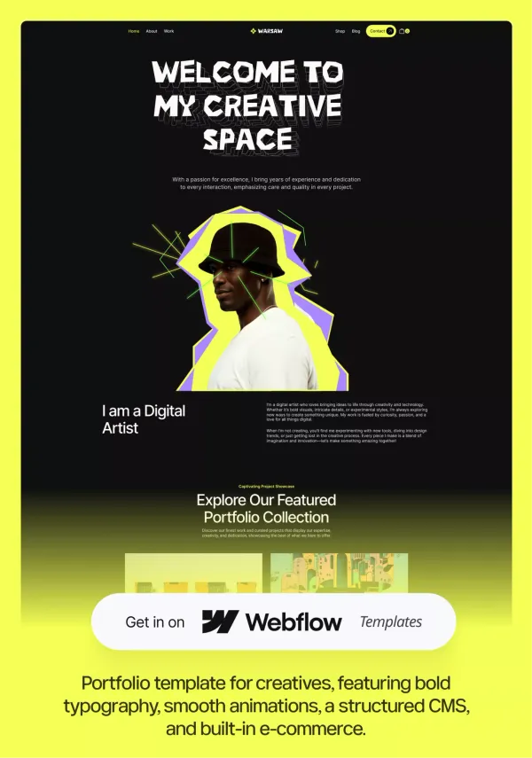 Warsaw - Webflow Ecommerce website template - Portfolio design inspiration