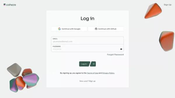 Login | Cohere - Sign Up design inspiration