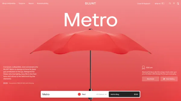 Blunt Umbrellas NZ | Engineering joy.
 – BLUNT Umbrellas NZ - Ecommerce design inspiration