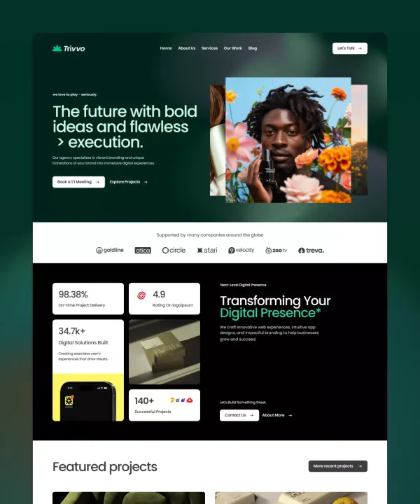 Trivvo - Webflow HTML website template - Template design inspiration