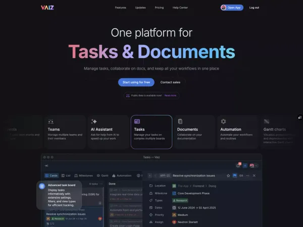 Vaiz – One platform for Tasks & Documents