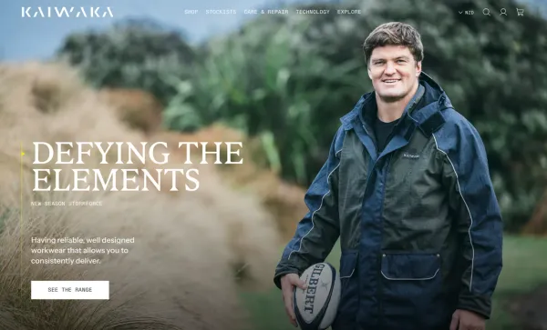 Kaiwaka Clothing | Premium Wet Weather Gear for Farmers - Ecommerce design inspiration