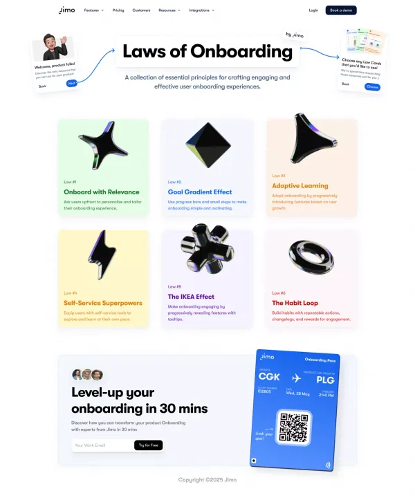 Laws of Onboarding by Jimo - Landing design inspiration