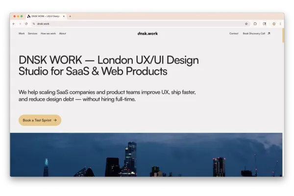 DNSK WORK â UX/UI Design Studio for SaaS Startups & Web Products