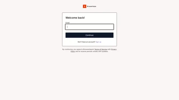 Browserbase - Headless Web Browser API - Sign Up design inspiration