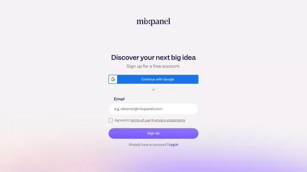 Sign up - Mixpanel: Product Analytics for Mobile, Web, & More - Sign Up design inspiration