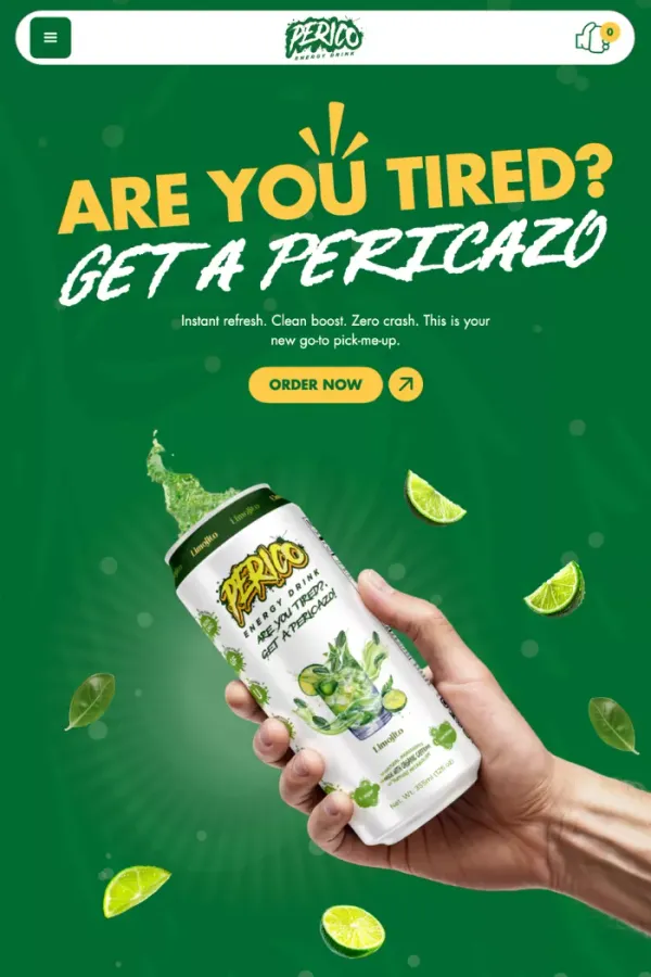 Clean Energy Drinks with Organic Caffeine | Perico Official - Ecommerce design inspiration