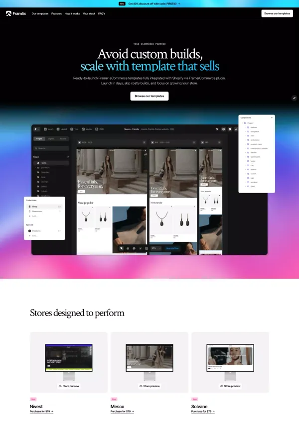 Framlix â Premium Framer eCommerce Templates