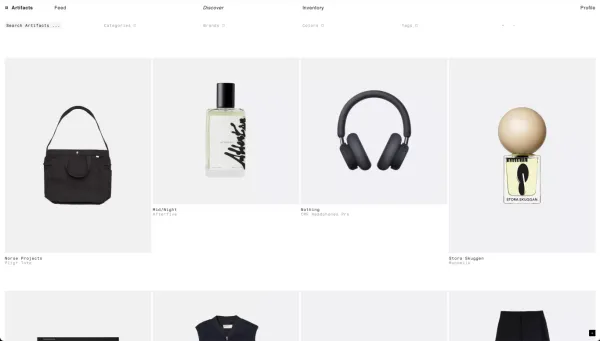 Artifacts — Curate, connect and discover meaningful objects. - Product listing design inspiration