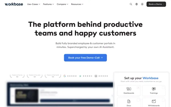 Workbase: Platform for Your Employees & Customers - Landing design inspiration