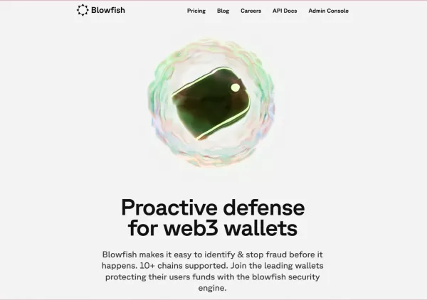 Blowfish - Proactive defense for web3 wallets - Landing design inspiration