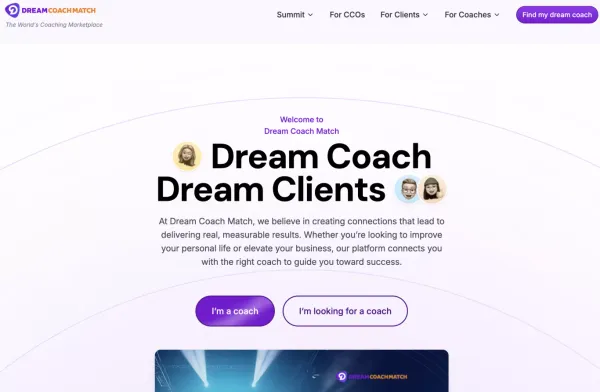 Dream Coach Match | The World's Coaching Marketplace - Landing design inspiration