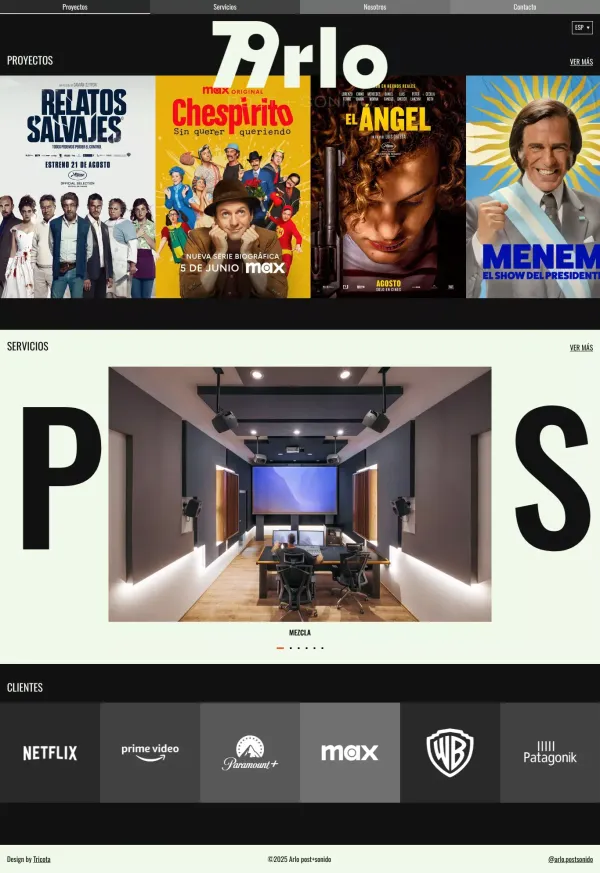 Arlo - Estudio de Postproducción de sonido - Portfolio design inspiration