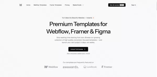 Premium Webflow, Framer & Figma Templates - Waida Studio - Portfolio design inspiration