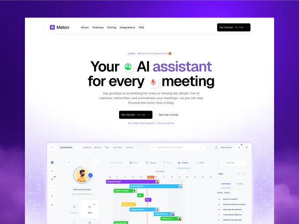 Melon - AI SaaS Framer Template - Landing design inspiration