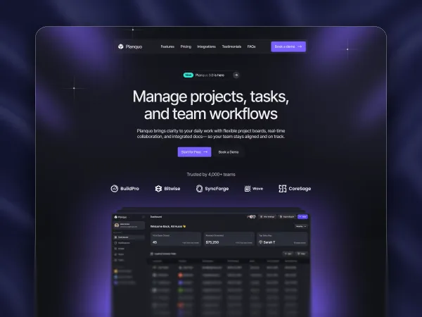 Planquo â Smarter Financial Planning Made Simple - Landing design inspiration