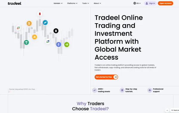 Tradeel – Next-gen trading platform - Landing design inspiration