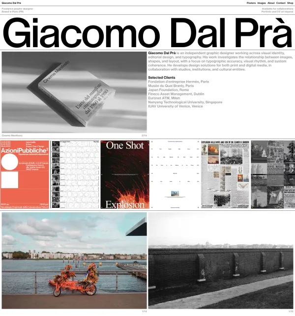 Giacomo Dal Prà - Portfolio design inspiration