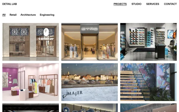 Detail Lab - Projects - Portfolio design inspiration