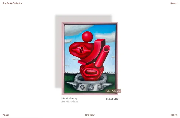 The Broke Collector | Curated Affordable Art - Blog design inspiration