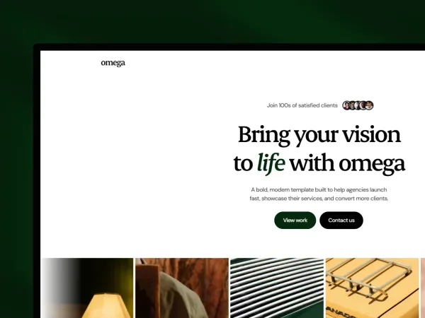 Omega - Portfolio & Agency Template for Framer - Portfolio design inspiration