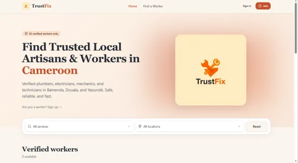 TrustFix — Verified plumbers, electricians & artisans in Cameroon