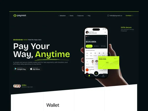 Paynest - Website for Mobile Wallet