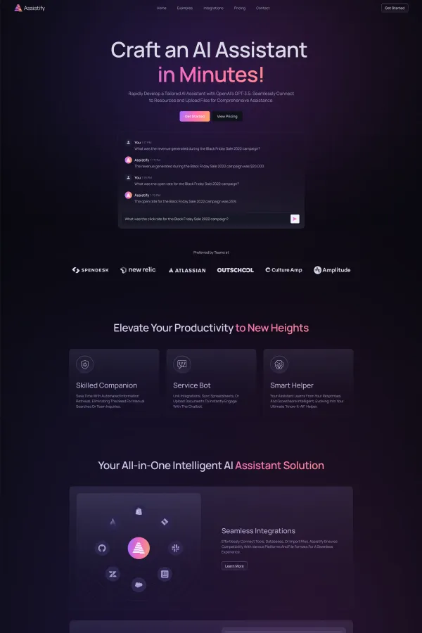 Assistify â AI SaaS & Automation Website Template