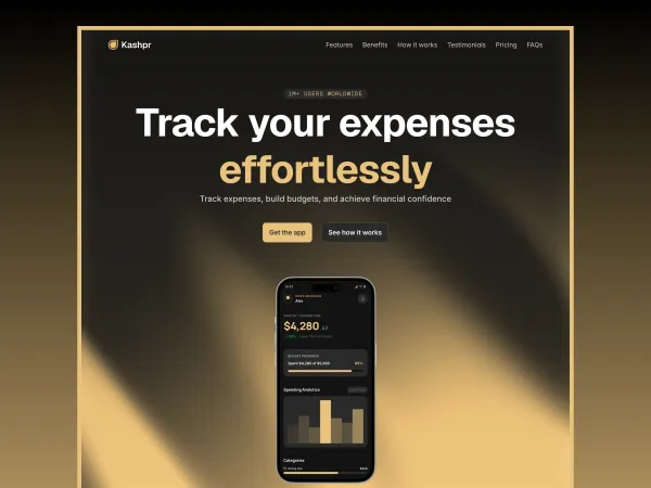 Kashpr - Fintech App Landing Page Template - Landing design inspiration