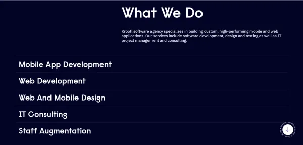 Web & Mobile App development | Krootl Agency - About Us  design inspiration