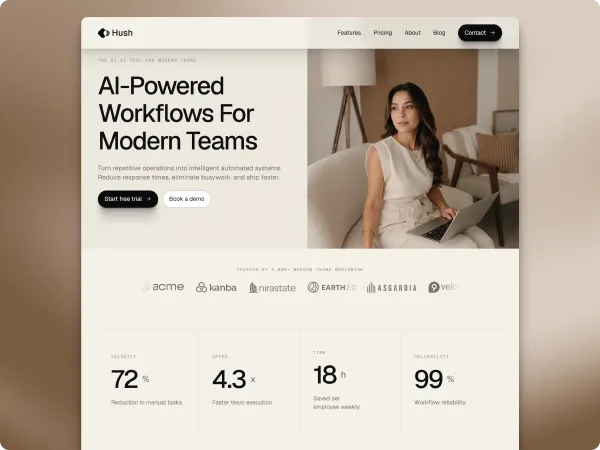 Hush | AI Automation and Modern Saas Framer Template