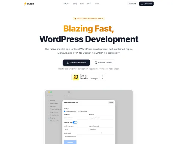 Blaze - Blazing Fast, WordPress Development