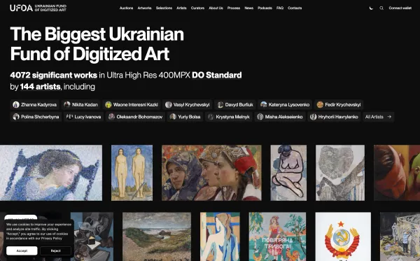 UFDA - Ukrainian Fund of Digitized Art: popular artworks, ongoing auctions, artist, contact information - on the Digital Original Store