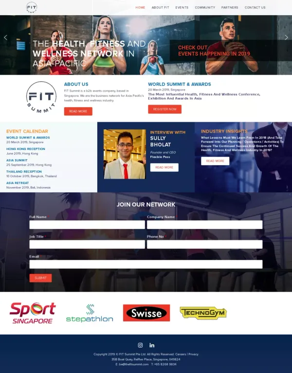 FIT Summit: Health & Fitness Conference | Singapore - website design inspiration