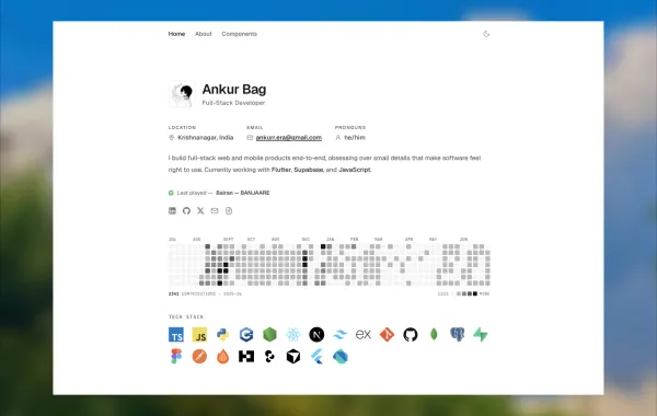 Ankur Bag — Full-Stack Developer & Flutter Engineer