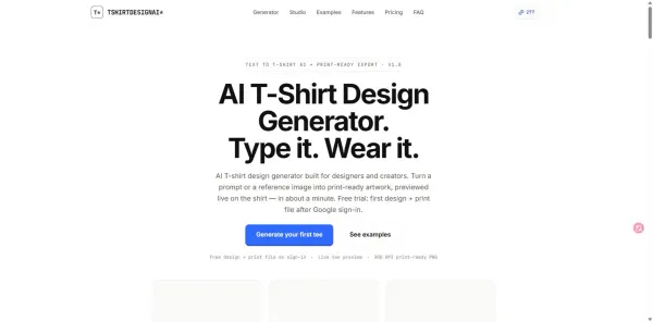 T-Shirt Design AI – Custom Tee Graphics for Print on Demand - Landing design inspiration