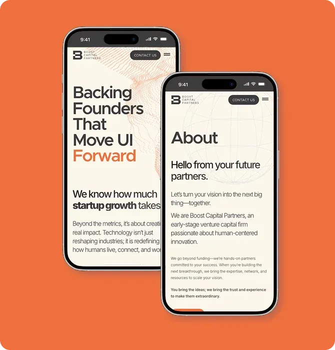 Backing Superior User Experience | Boost Capital Partners mobile view