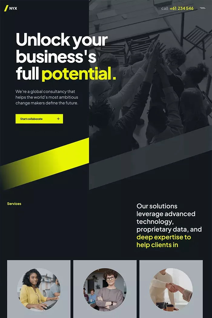 Nyx - Webflow HTML website template - Template design