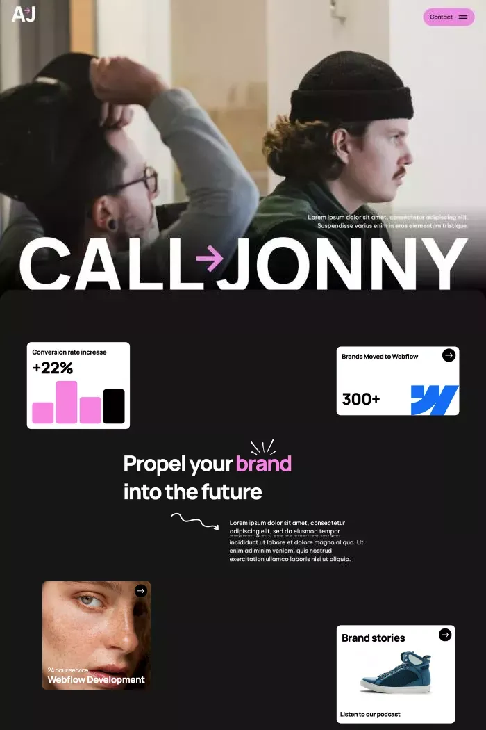 Call Jonny - Webflow HTML Website Template - Template design