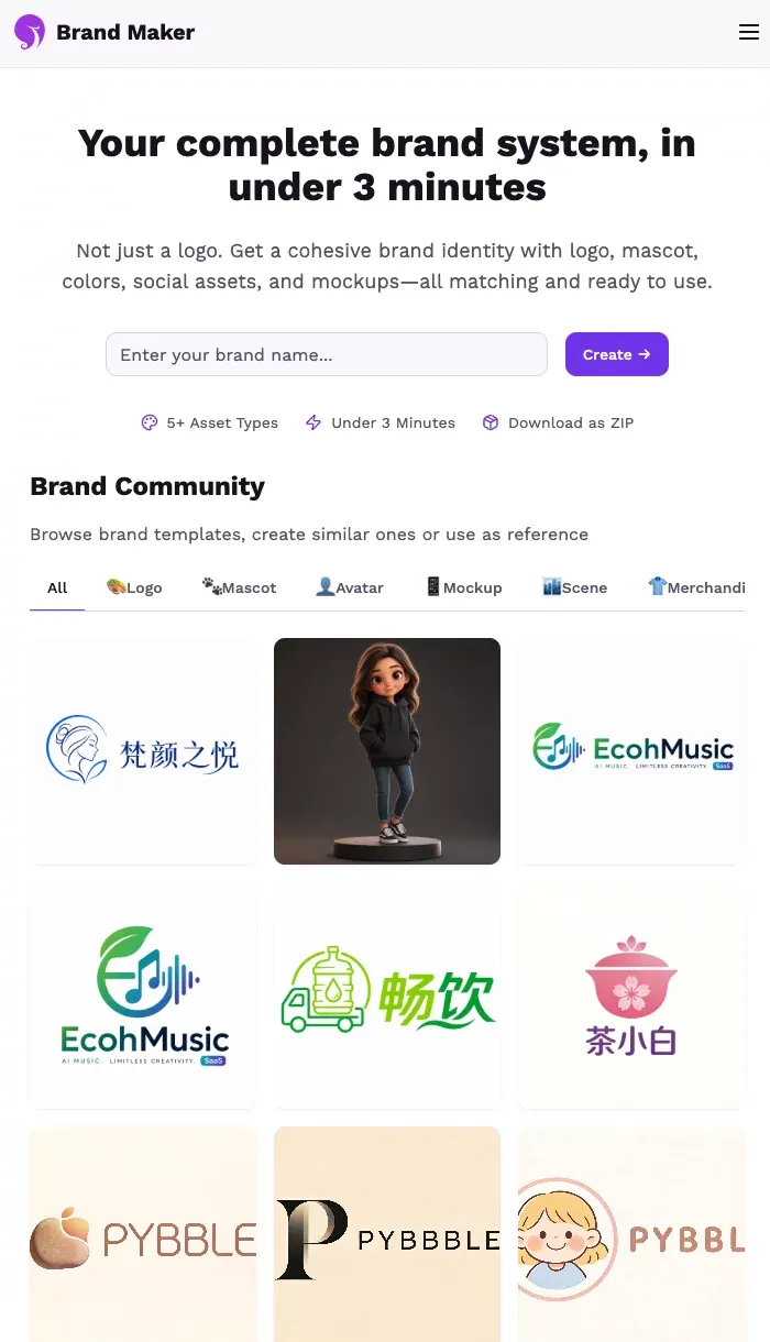 Brand Maker - AI-Powered Brand Identity System mobile view