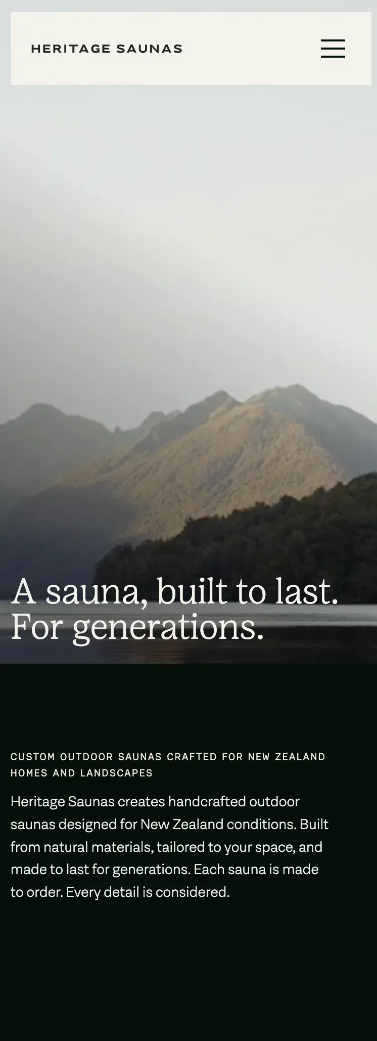 Heritage Saunas | Handcrafted Luxury Saunas in NZ mobile view