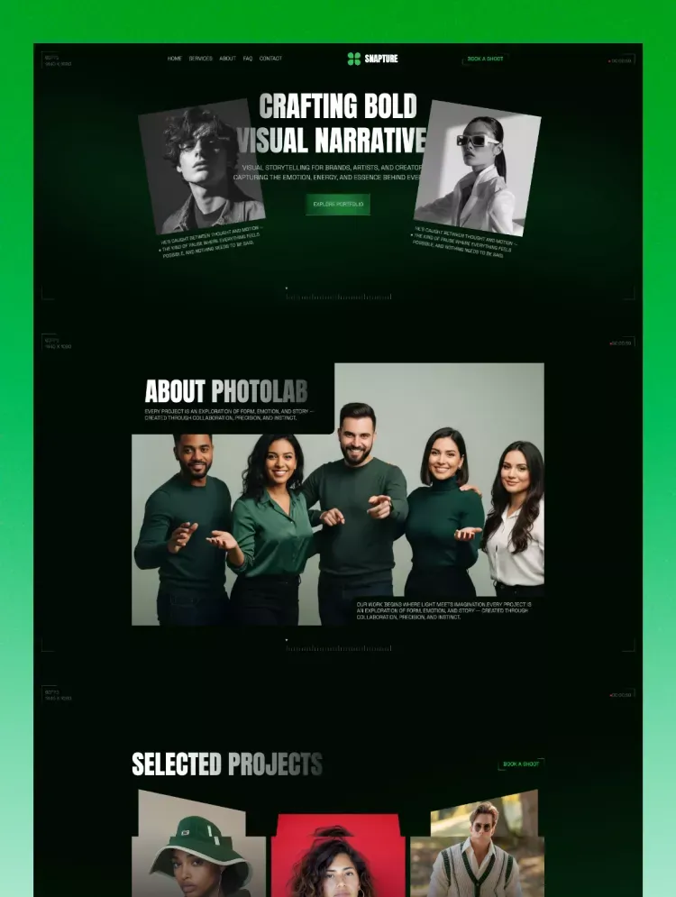 Snapture - Portfolio & Agency Website Template - Landing design