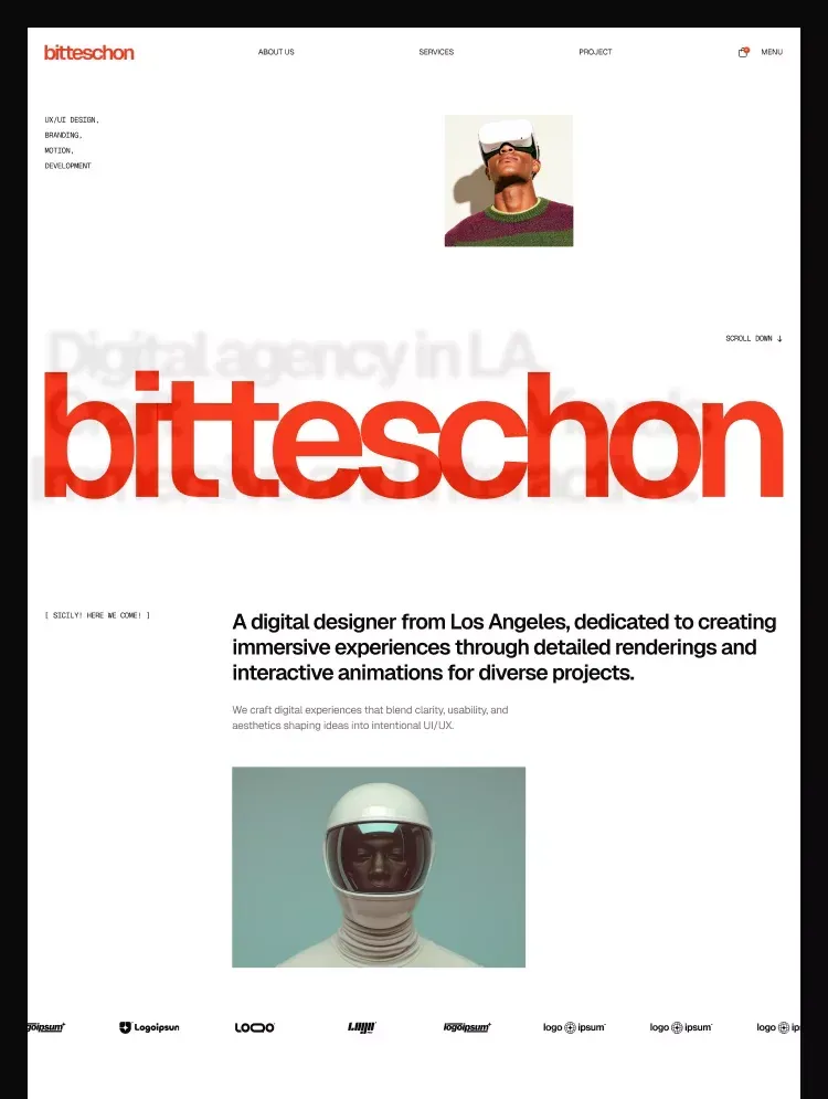 Bitteschon Studio Website Page Template for Webflow - Template design
