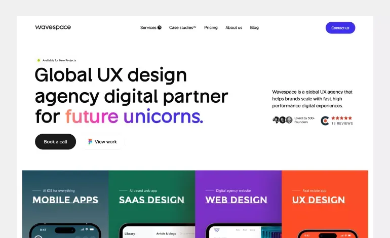 Wavespace Agency | Global UI UX Design Company - Landing design
